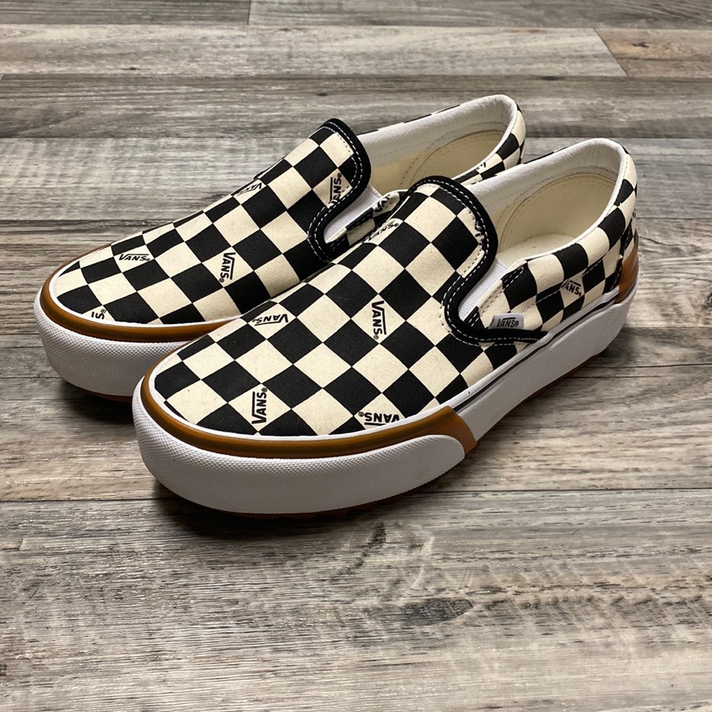 Checkered platform vans